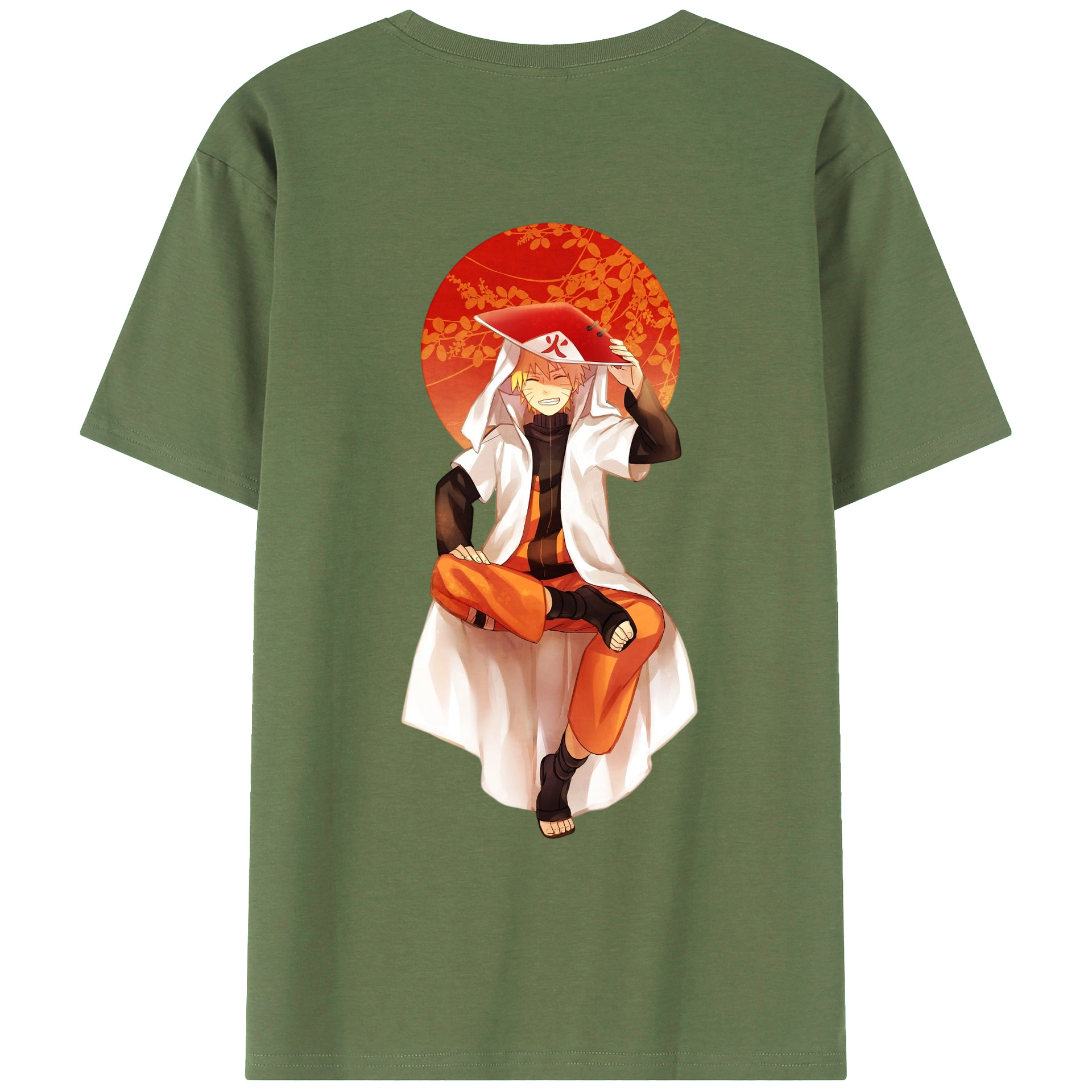 （画像用） NARUTO -ナルト- うずまき ナルト Uzumaki Naruto 綿100％ メンズ半袖Tシャツ（バックプリント） 通気性